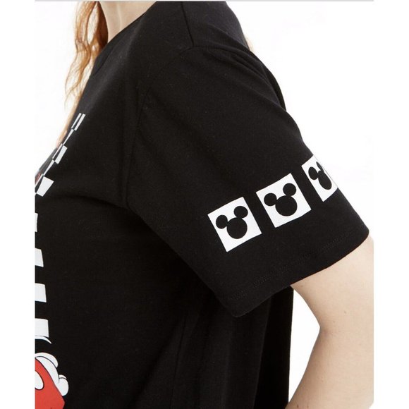 Disney | Junior's Mickey Mouse Graphic Short Sleeve T-Shirt | Black Size L - Picture 5 of 8